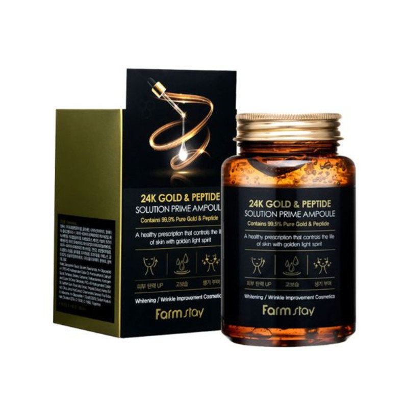 Антивозрастная сыворотка с золотом и пептидами 24K Gold & Peptide Solution Prime Ampoule, 250 мл